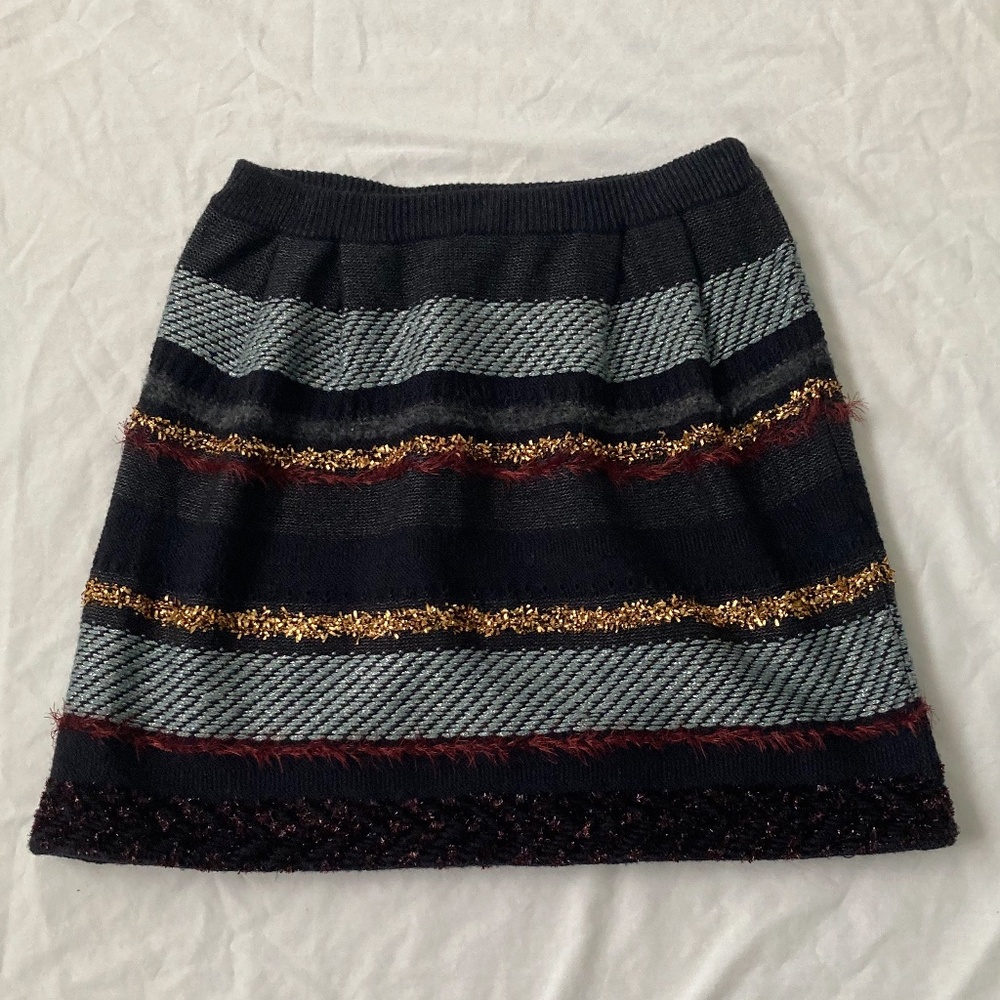Tory Burch sz S Danielle Metallic Knit Sweater Skirt